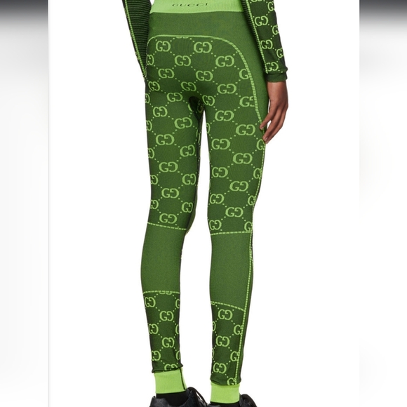 Men's / unisex Gucci GG green leggings /pants - Picture 2 of 6